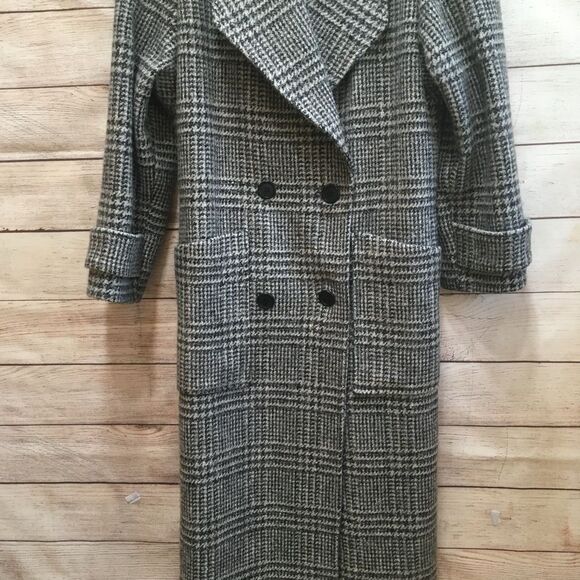 EXCELLENT CONDITION VINTAGE ALORNA HERRINGBONE MAXI COAT IN 100% WOOL - Picture 3 of 10